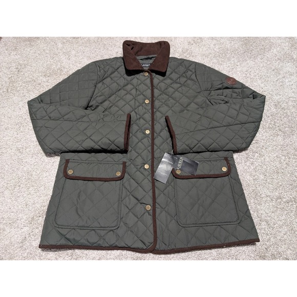 Lauren Ralph Lauren Jackets & Blazers - Lauren Ralph Lauren Quilted Jacket Womens M Green Litchfield Loden Barn Coat RL